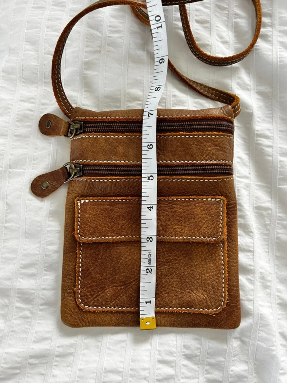 Roots | Bags | Roots Tribe Leather Mini Crossbody Bag Brown Zip Pockets ...